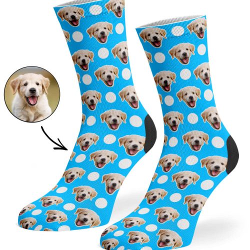 Blue Polka Dog Socks