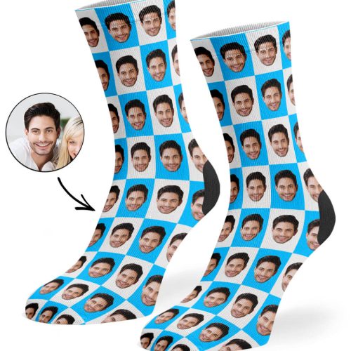 Blue Poser Face Socks