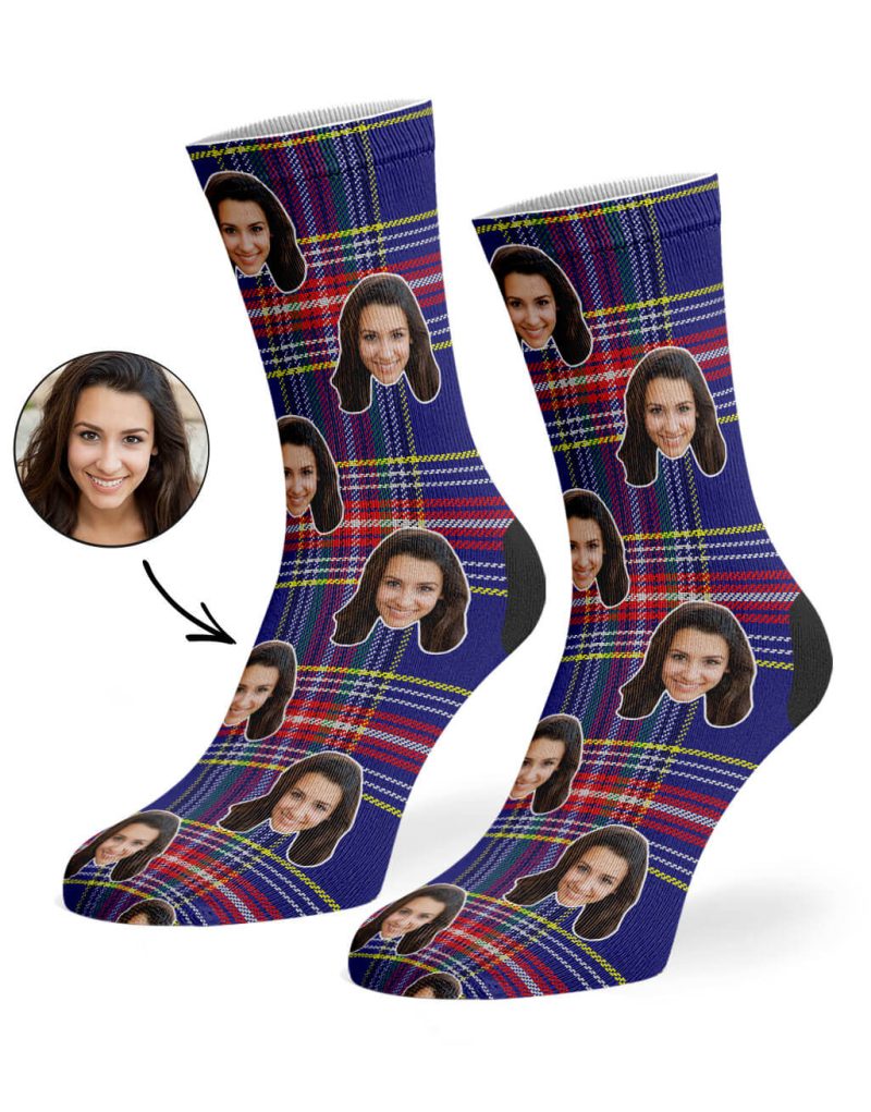 Blue Scottish Tartan Socks