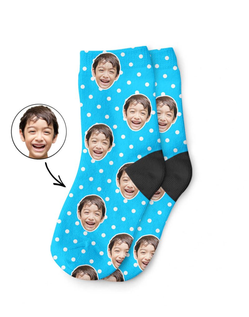 Custom Printed Spotty Face Kids Socks