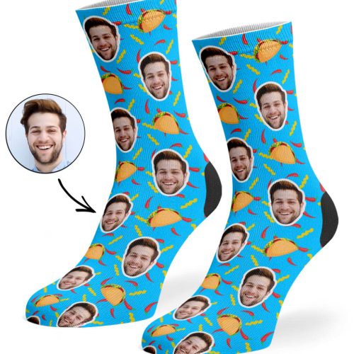 Blue Taco Face Socks