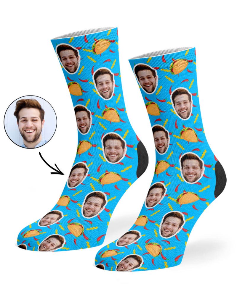 Blue Taco Face Socks