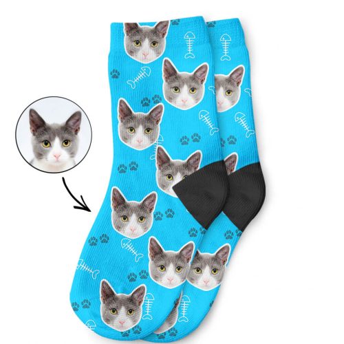 My Cats Photo On Kids Socks