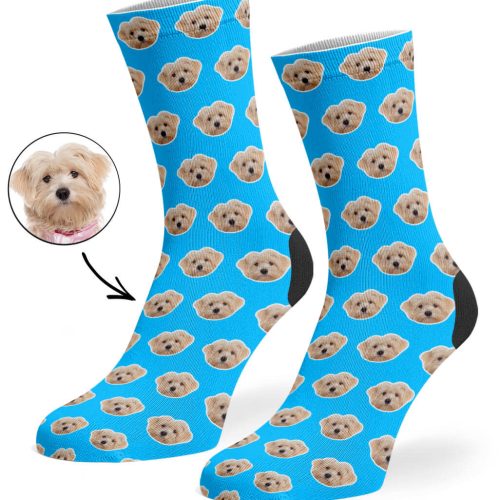 Blue Your Dog Pattern Socks