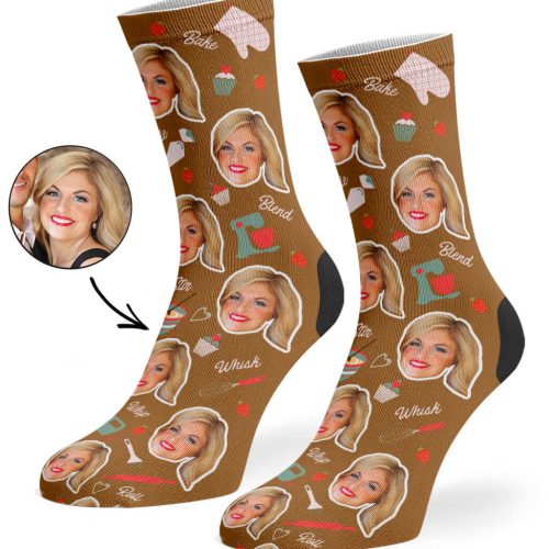 Brown Baker Face Socks