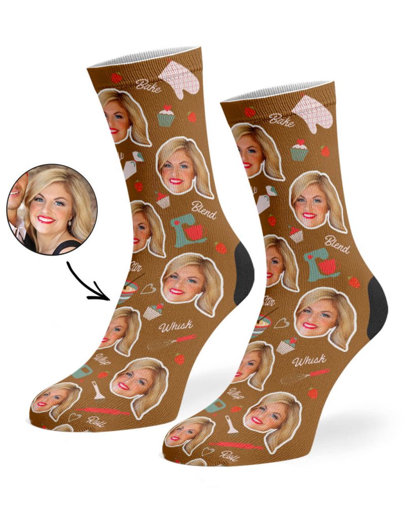 Brown Baker Face Socks