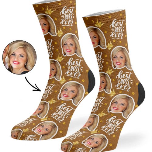 Brown Best Boss Ever Socks