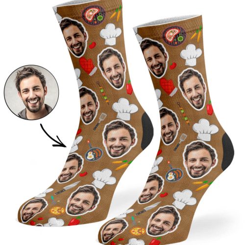 Brown Chef Face Socks