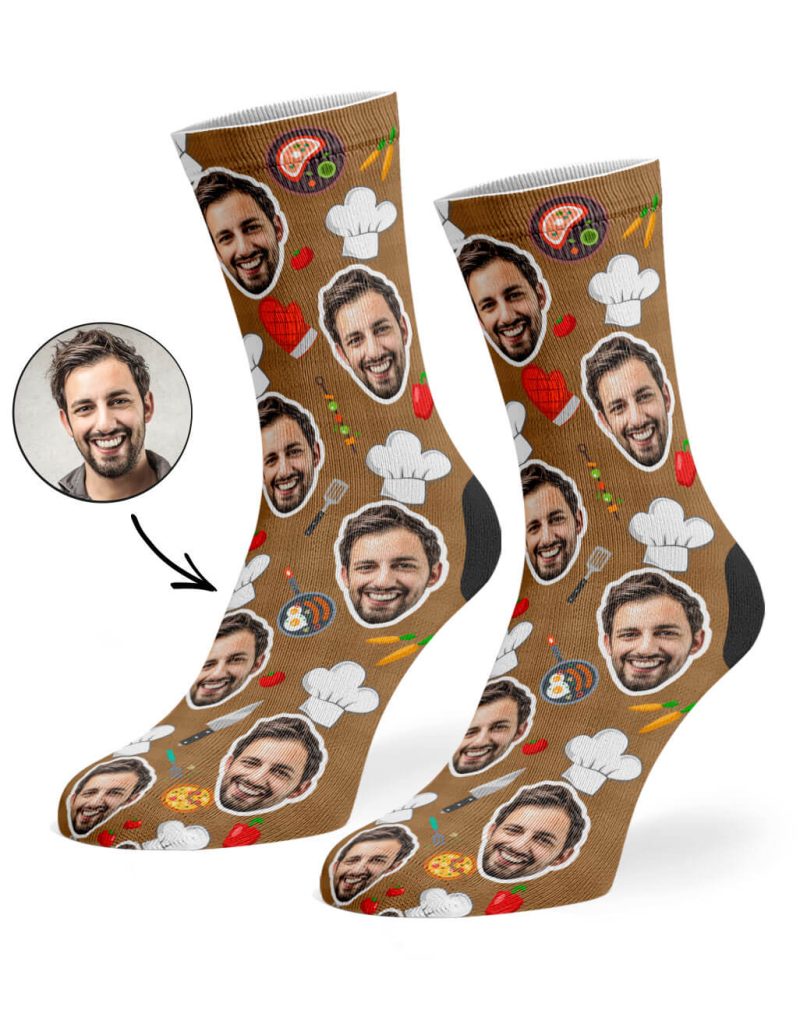 Brown Chef Face Socks