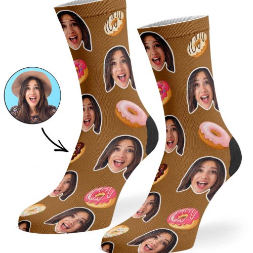 Brown Donut Face Socks