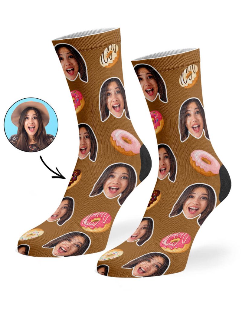 Brown Donut Face Socks