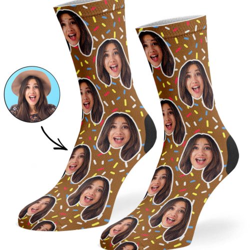 Brown Donut Sprinkles Socks