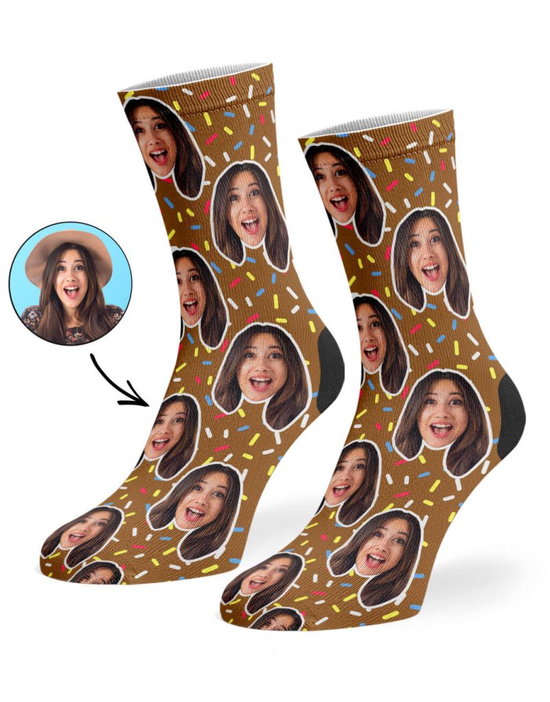 Brown Donut Sprinkles Socks