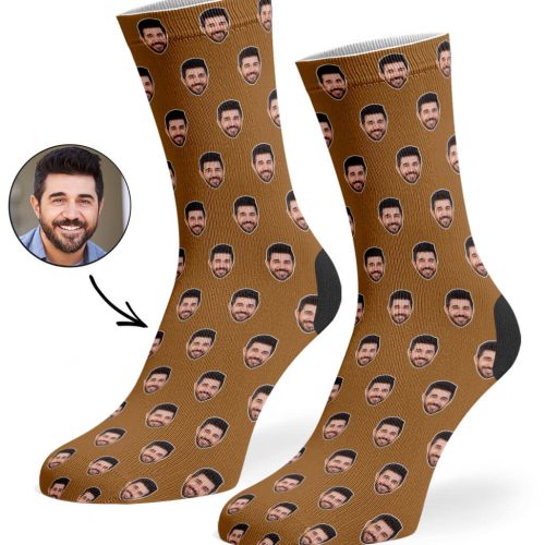 Brown Face Pattern Socks