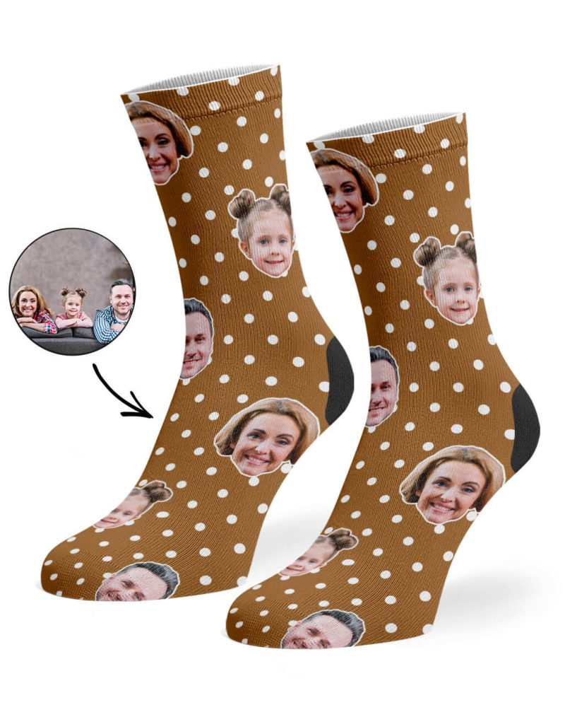 Brown Family Spotty Face Socks