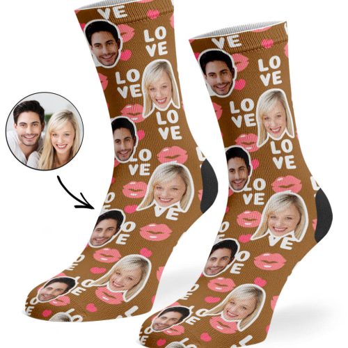 Brown Love Lips Socks