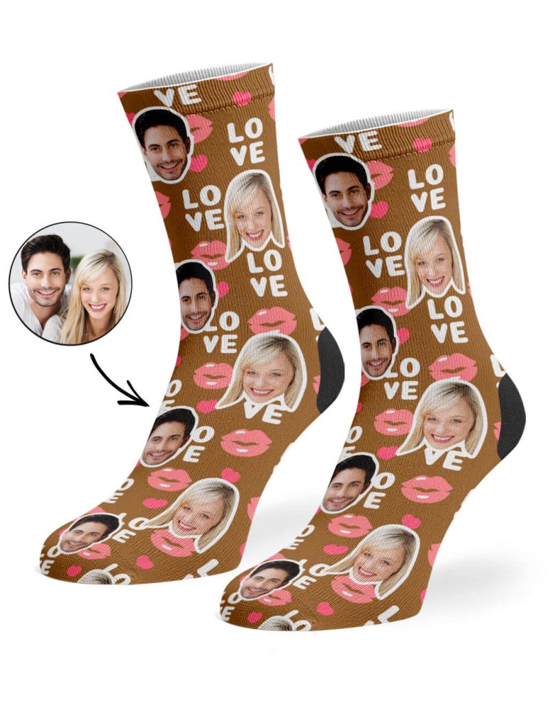 Brown Love Lips Socks