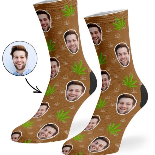 Brown Marijuana Socks