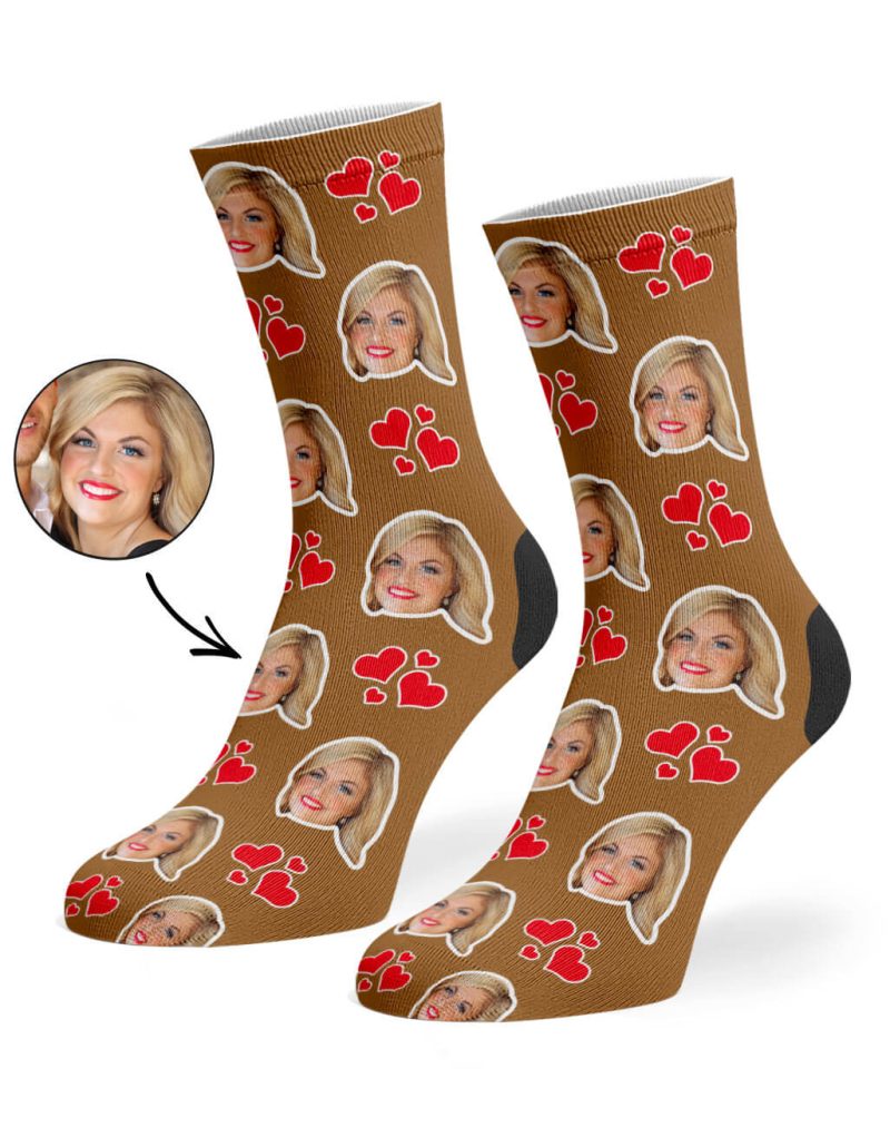 Brown My Valentine Face Socks