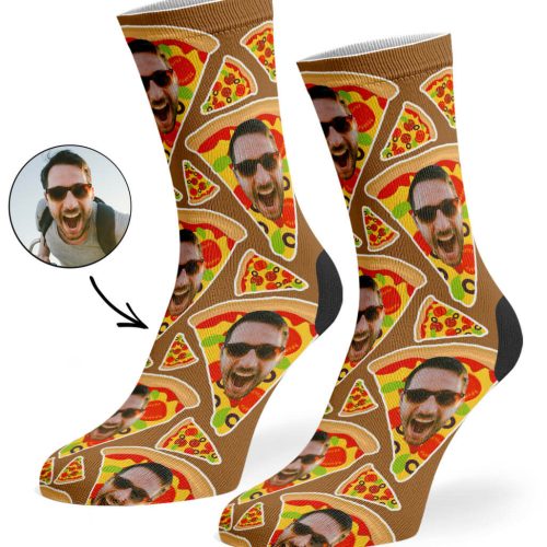 Brown Pizza My Face Socks