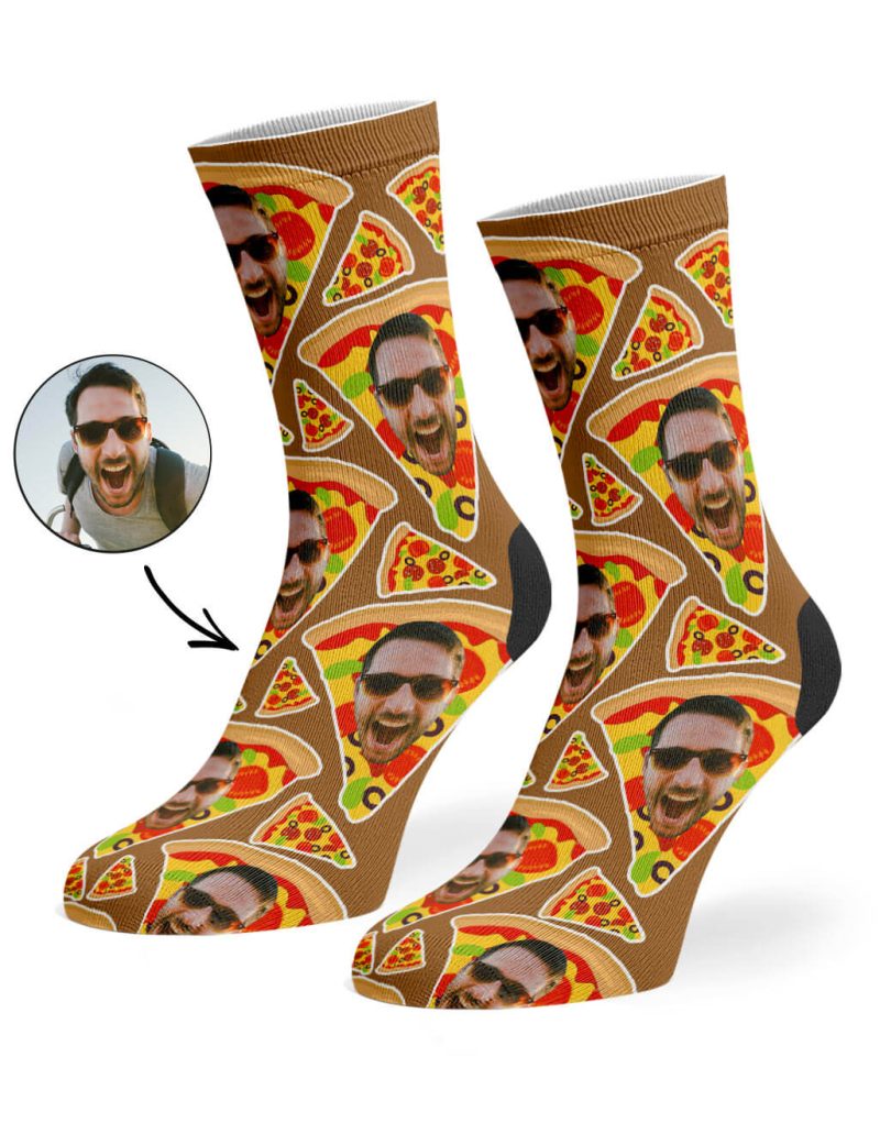 Brown Pizza My Face Socks