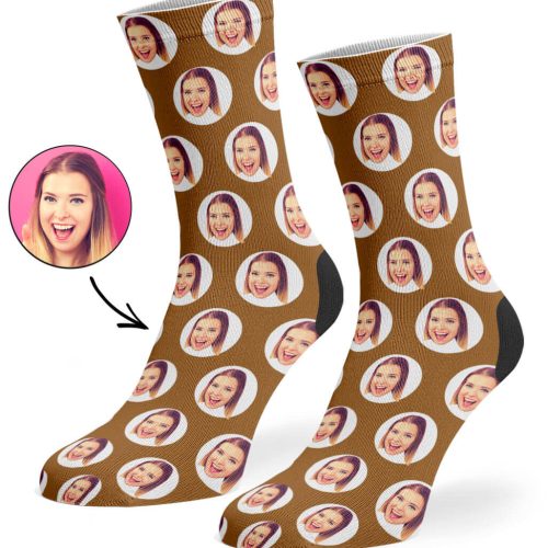 Brown Polka Circle Socks