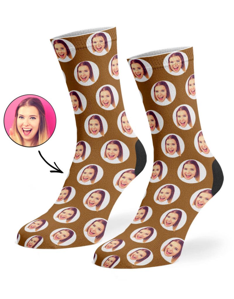 Brown Polka Circle Socks