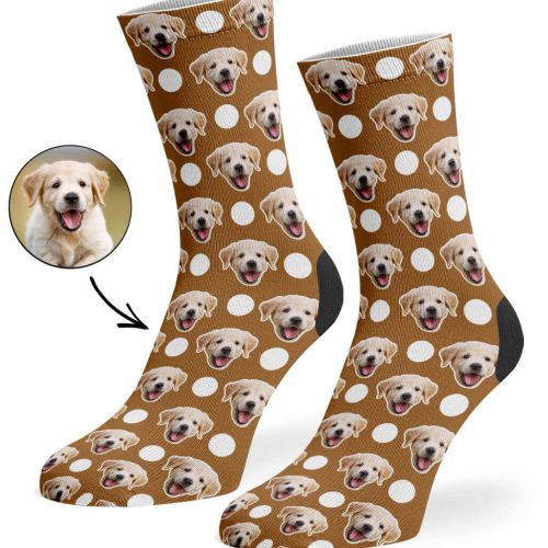 Brown Polka Dog Socks