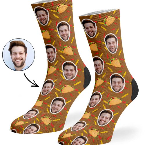 Brown Taco Face Socks