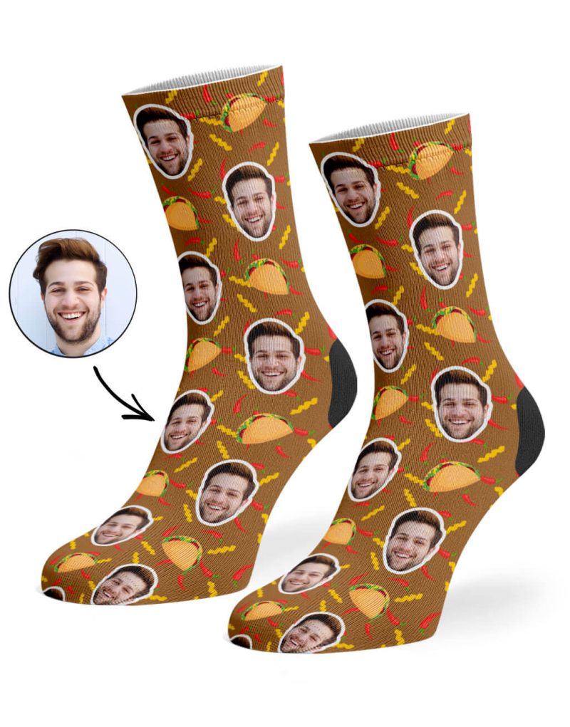 Brown Taco Face Socks