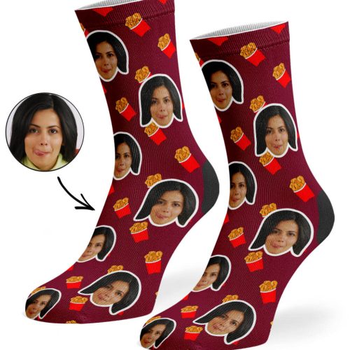 Burdgundy Chicken Nuggets Socks