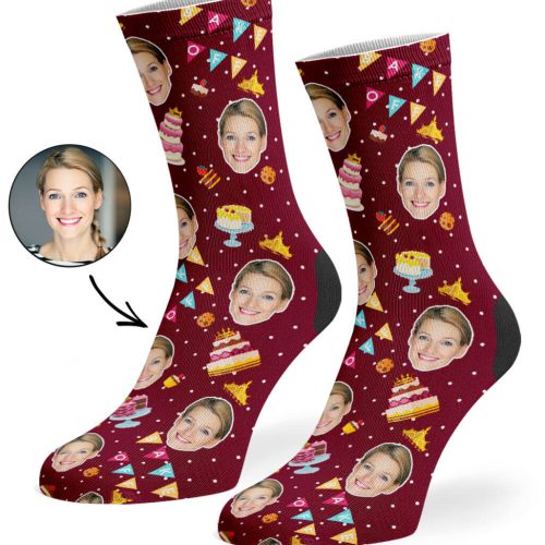 Burgundy Bake Off Queen Socks