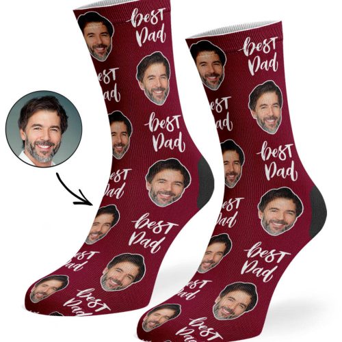 Burgundy Best Dad Socks