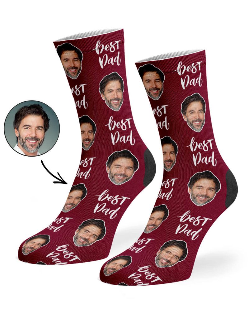 Burgundy Best Dad Socks