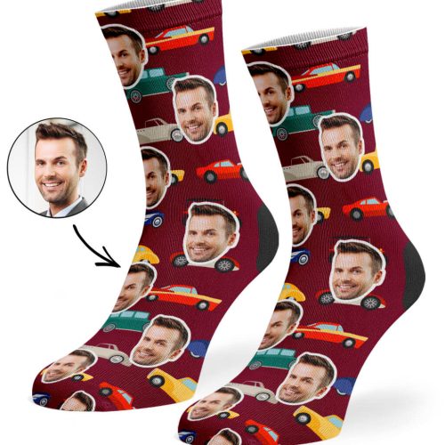 Burgundy CAR FACE SOCKS