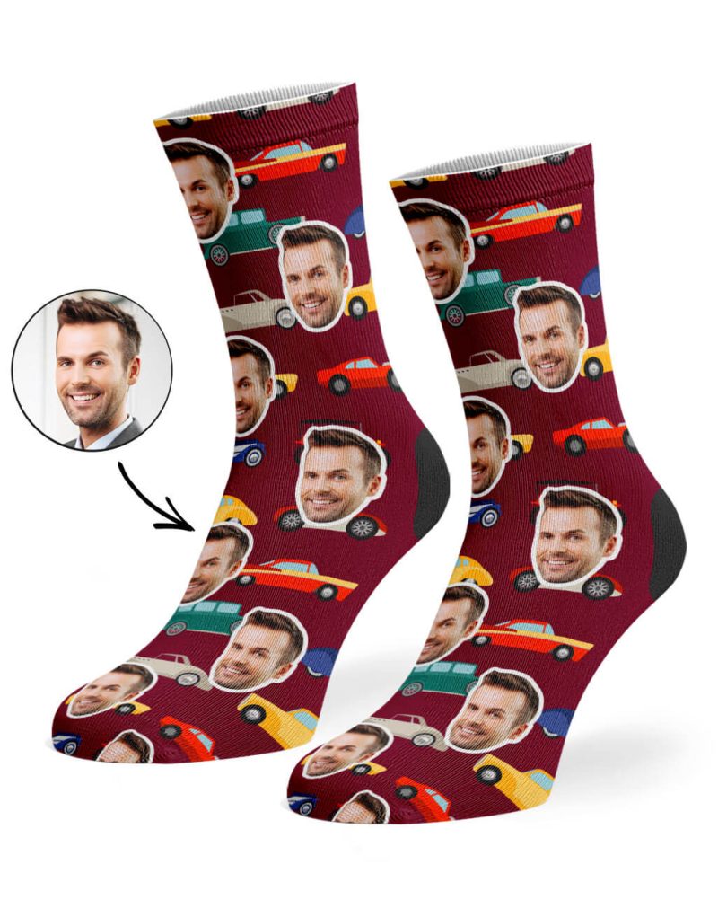 Burgundy CAR FACE SOCKS