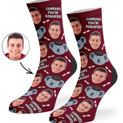 Burgundy Congrats You re Koalafied Socks