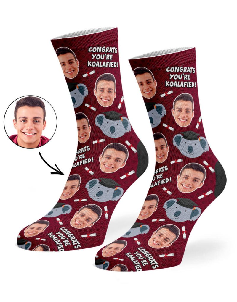 Burgundy Congrats You re Koalafied Socks