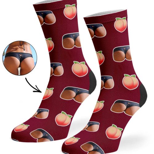 Burgundy Custom Booty Socks