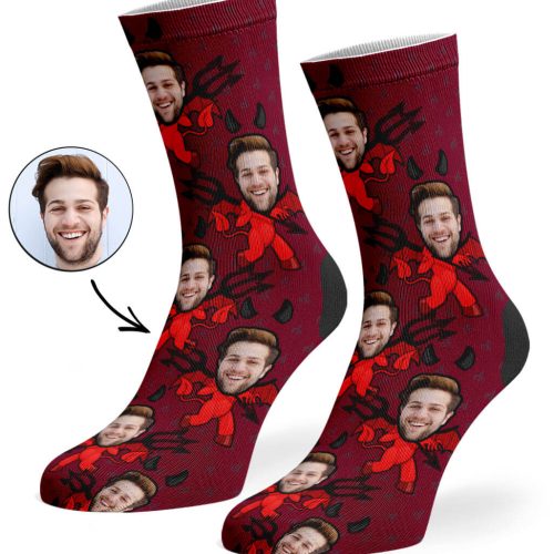 Burgundy Devil Me Socks