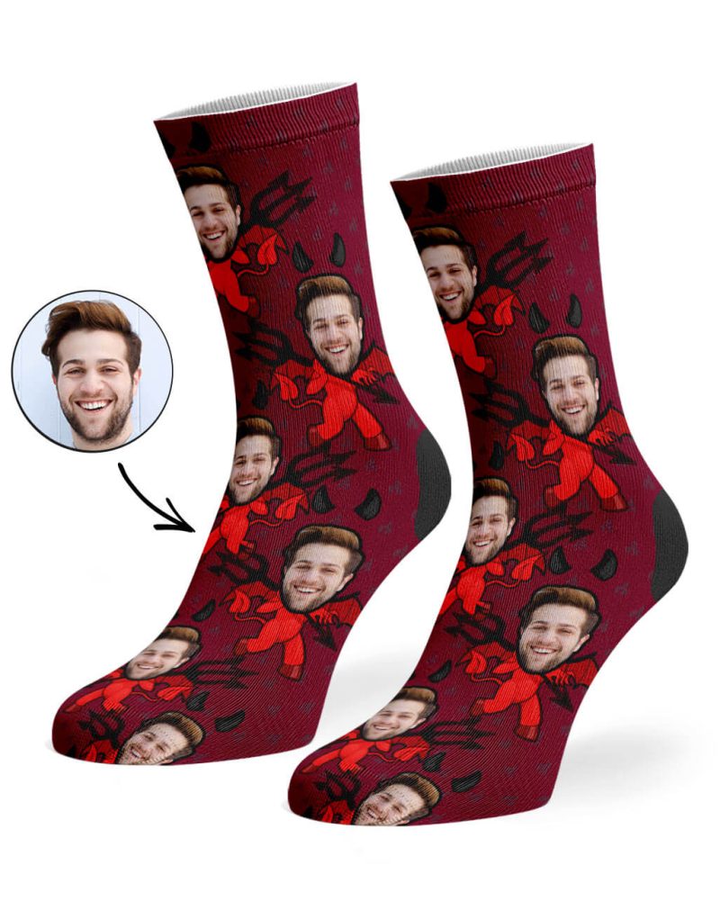 Burgundy Devil Me Socks