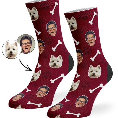 Burgundy Dog Owner Socks