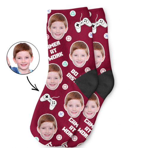 Custom Gamer Face Kids Socks