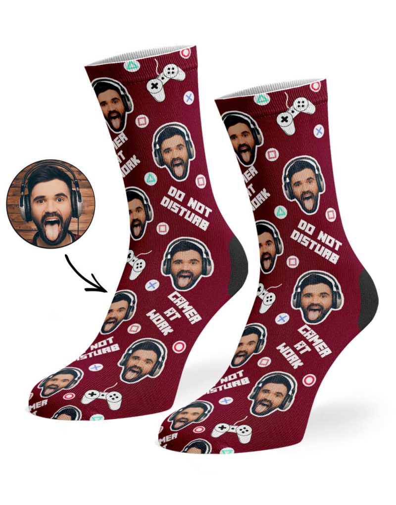 Burgundy Gamer Face Socks baf22b50 fb93 435f 97c6 d4c295f89e7b