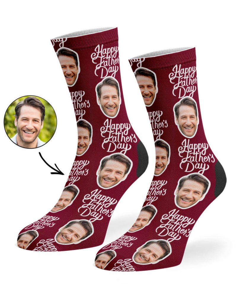 Burgundy Happy Fathers Day Socks