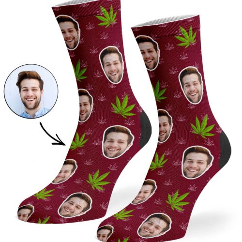 Burgundy Marijuana Socks