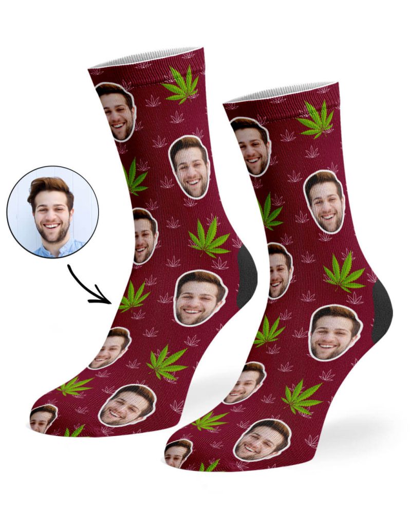 Burgundy Marijuana Socks