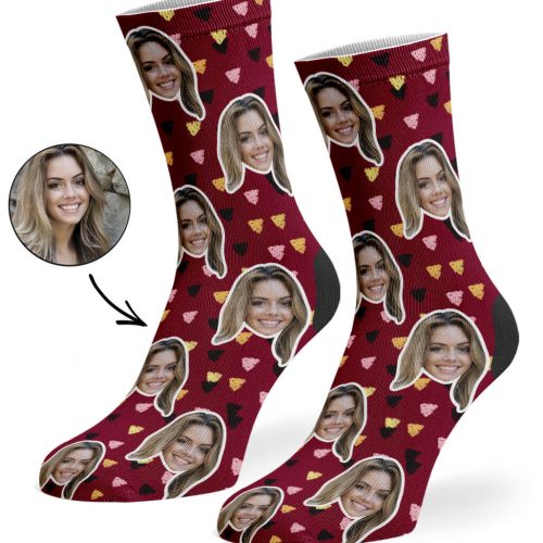 Burgundy Paint Triangle Socks