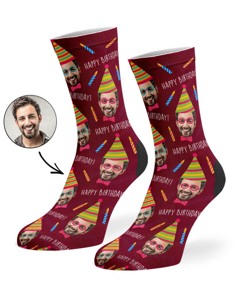 Burgundy Party Me Birthday Socks