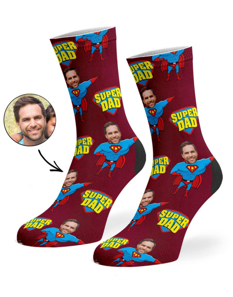 Burgundy Super Hero Dad Socks